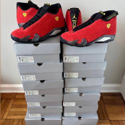 Jordan 14 Ferrari Multiple sizes In Hand 