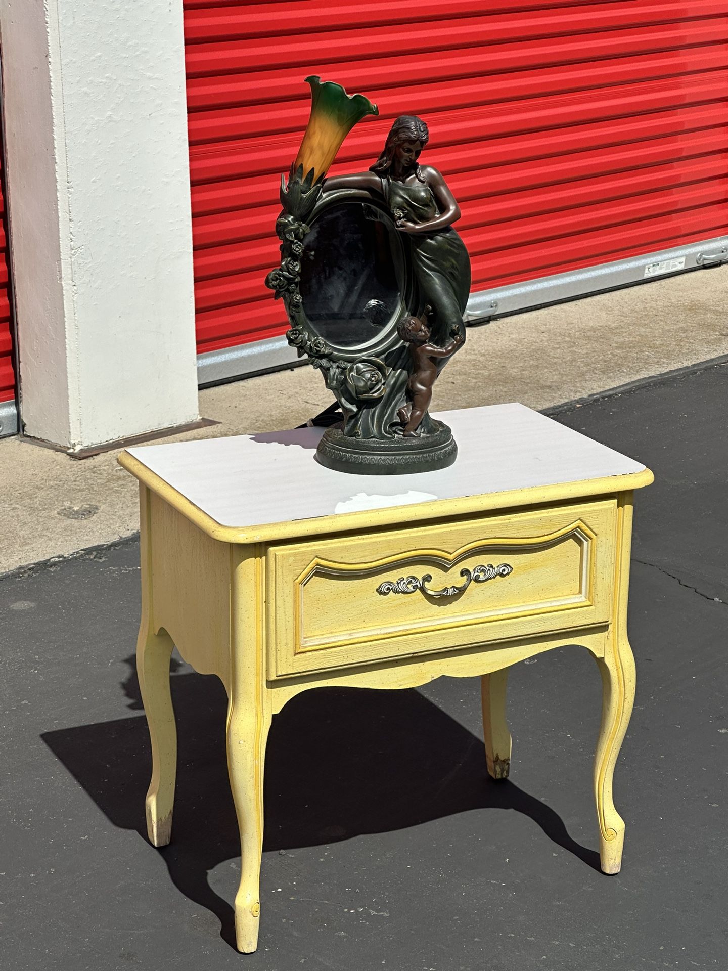 French End Table And Lamp 