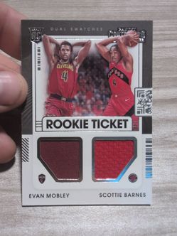 Evan Mobley/ Scottie Barnes rookie ticket dual swatches