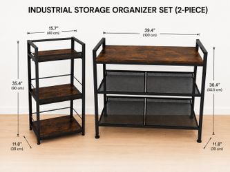 2-Piece Industrial Storage Organizer Set