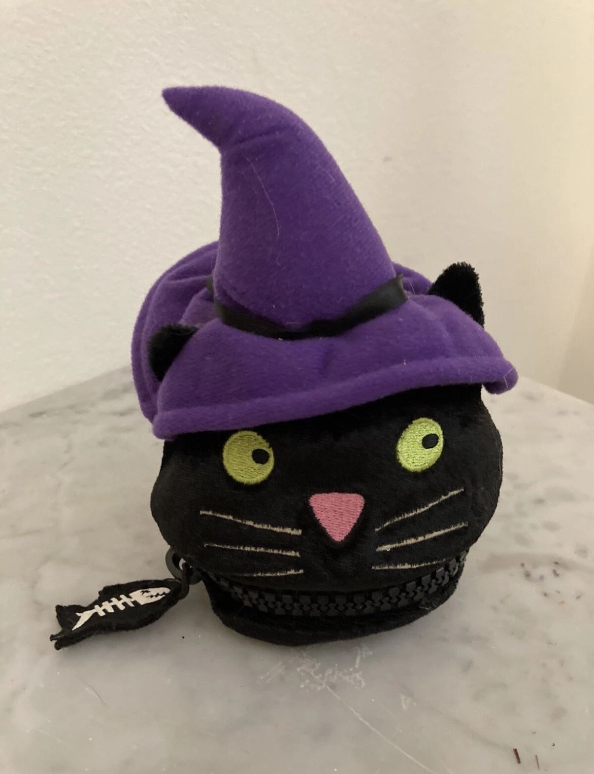 Vintage Halloween Black Cat Coin Purse
