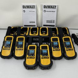 Dewalt DXFRS800 Heavy-Duty 2-Watt Radio Walkie Talkies with 6-Port Gang Charger (6-Pack)