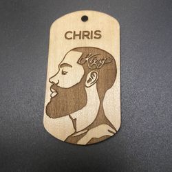 DeMarcus Alexan 1.5” Custom Engraving Wood Dog Tags 