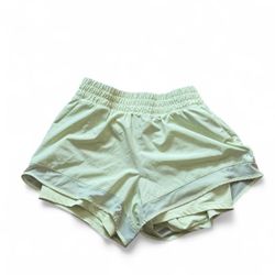 Layers Lime Neon Green Layered Athletic Running Shorts Ladies M