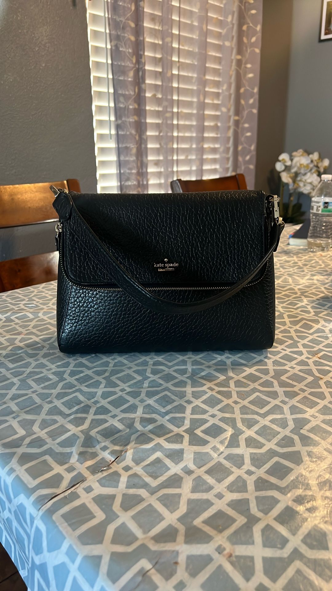 Kete Spade Bag Black Leather Crossbody Good