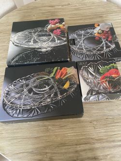 Mikasa glass serving pieces.