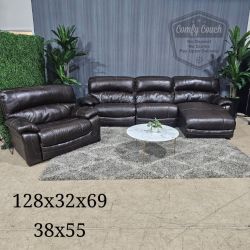 🛋️ Oversized Reclining Leather Set (Delivery Available!! )