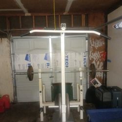 Olympic Weight Bench And Curl Bar All Weights Included