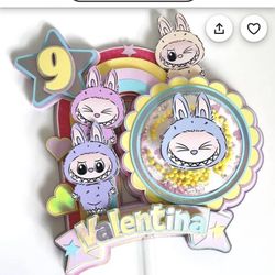 Cake Topper Got  This With The Name FOr My Kid And Number 7 