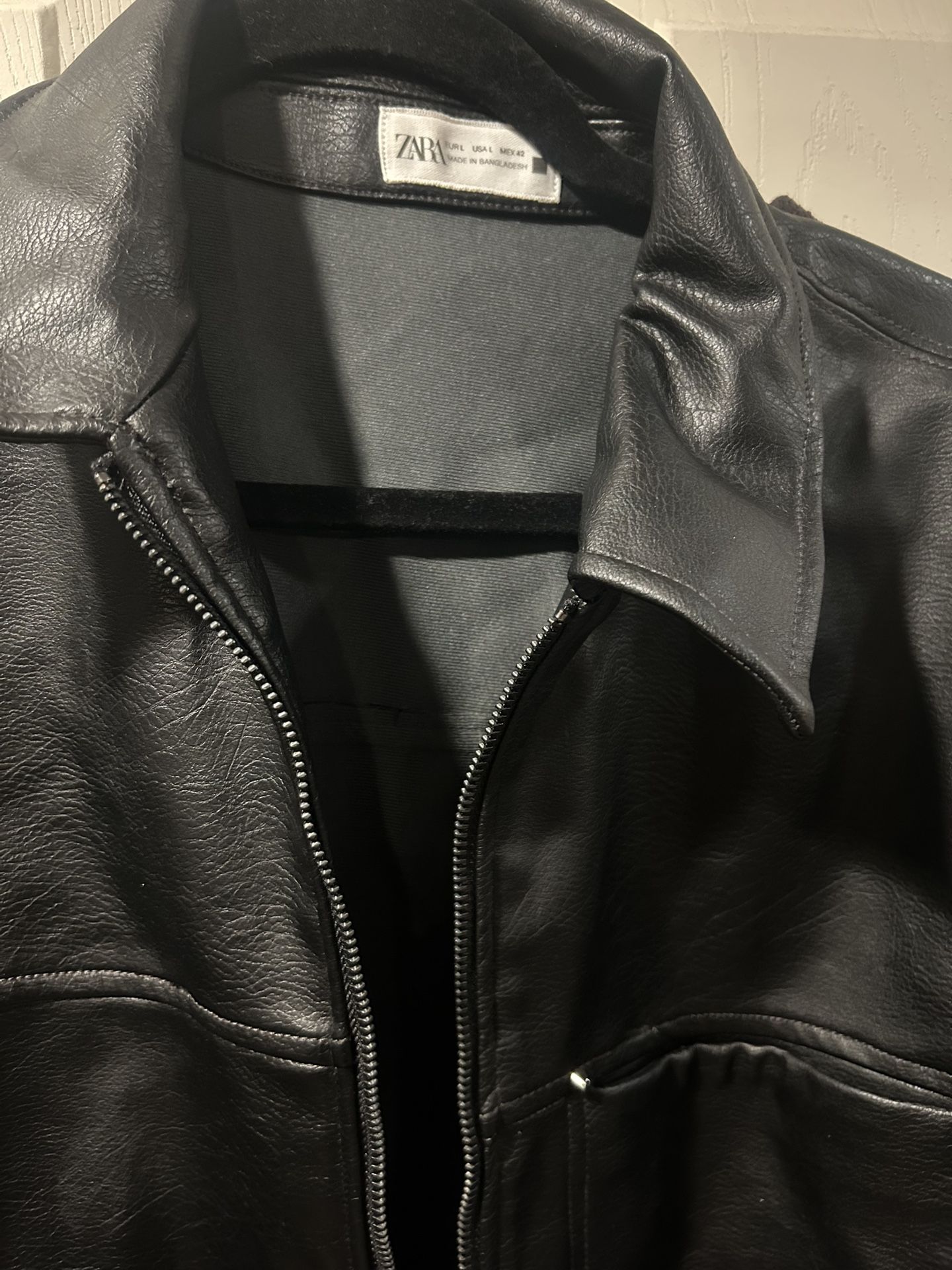 Zara Black Large Leather Shirt