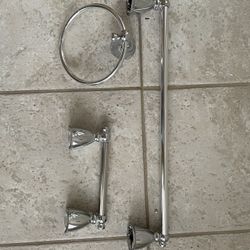 Towel Bar, Towel Ring, And Toilet Paper Holder Set