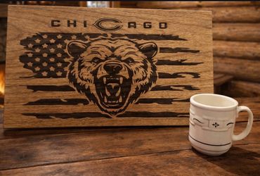 Chicago Bears “Bears” oak wall plaque