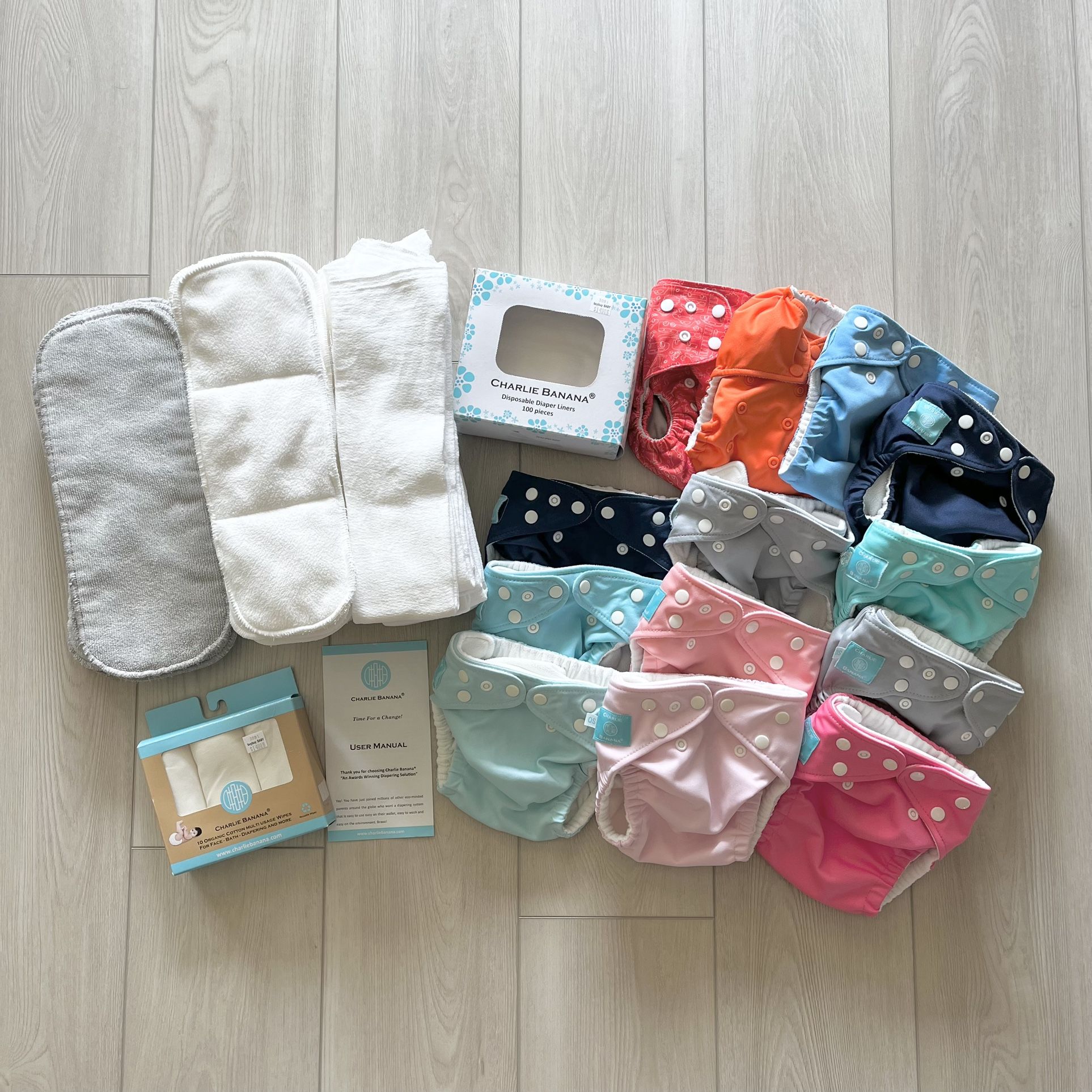 Charlie Banana Cloth diapers etc.. bundle(some items are NEW)