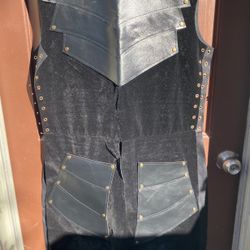 Halloween Black Medieval Sleeveless Coat