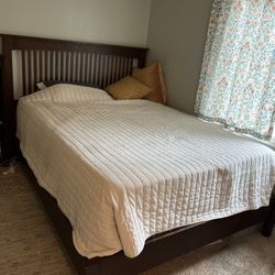 Queen Bed Frame, Box Spring And Mattress