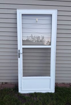 36" X 80" Aluminum Storm Door With Glass & Screen