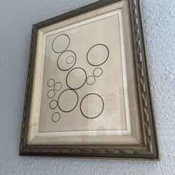 Vintage Mcm 70s Op Art Circles Signed Artist Proof Mid Century Wall Art Framed