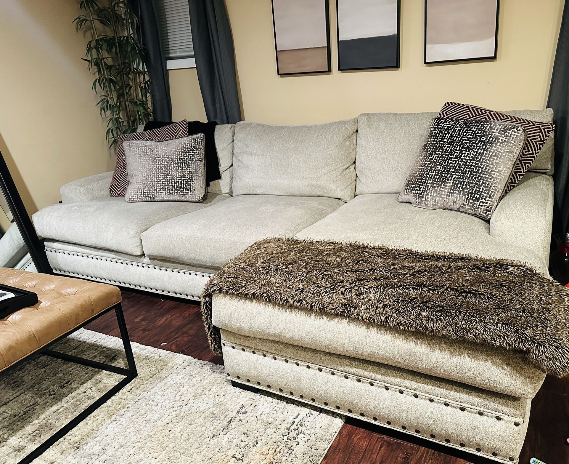 Deep Sofa with Extra Long Chaise - 113 inches
