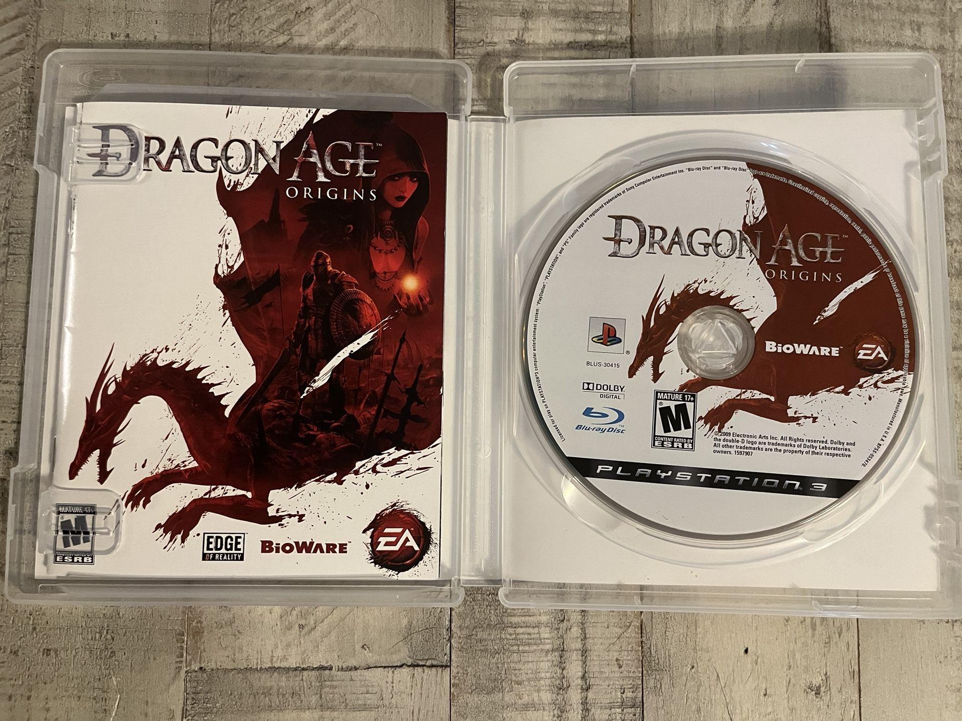 Dragon Age Origins PS3 PlayStation Purchased New In Great Condition One Owner Disc And Book And Case Included