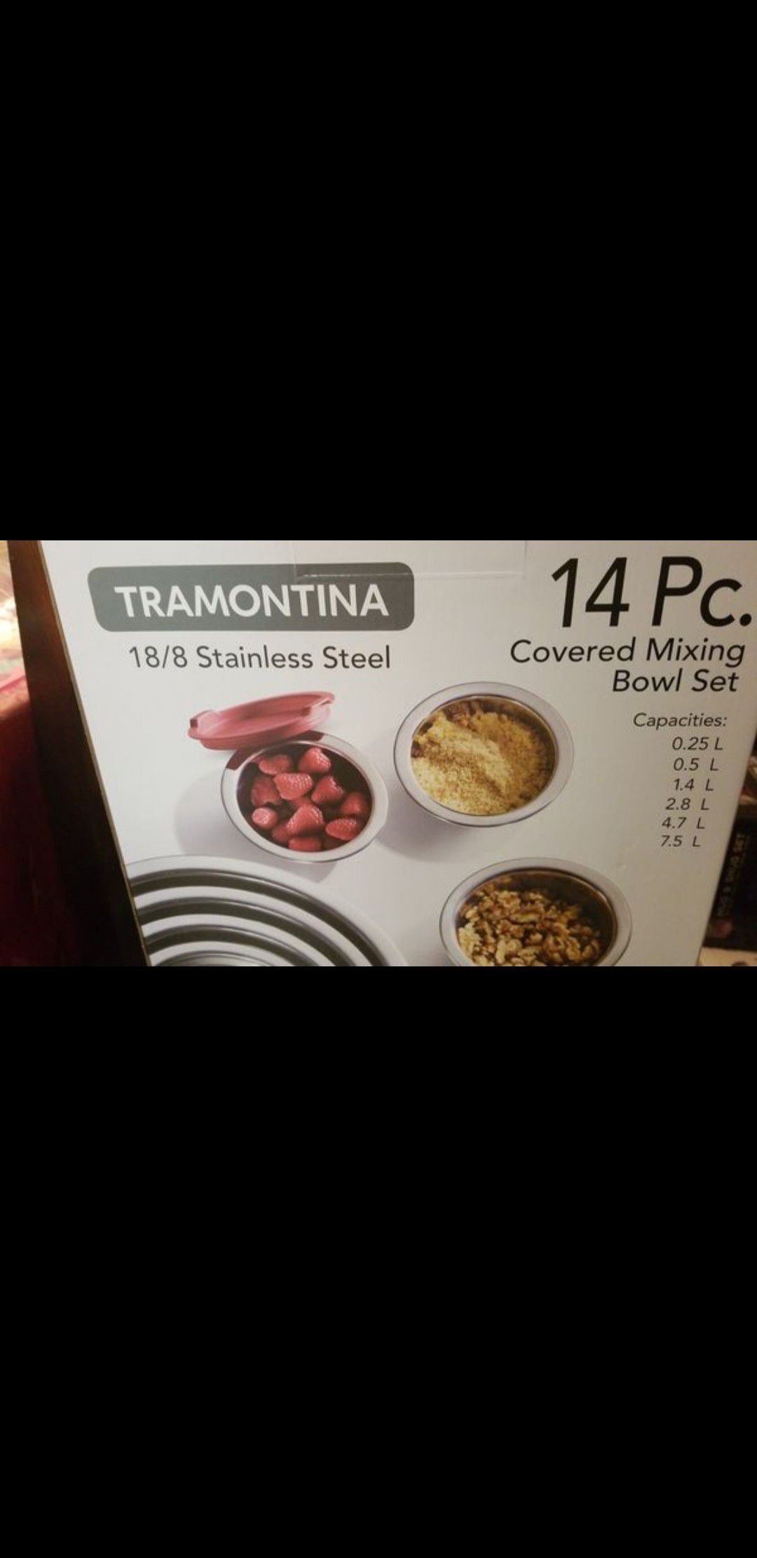Tramontina 14-Piece Covered Stainless-Steel Mixing Bowl Set