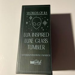 Worlds of JA Lux Inspired Glass Straw And Tumbler New In Box Aliens Esoteric