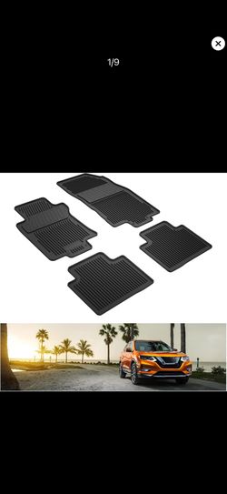 KIWI MASTER Floor Mats for 2014-2020 Nissan Rogue OEM Replacement 999E1-G2000 All Weather Mat Front & Rear 2 Row TPE Liners Black Nissan Rogue|2014-20