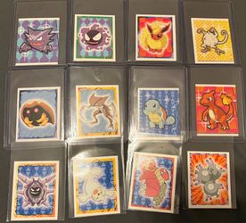 Vintage Pokemon Merlin card stickers all from the 90s