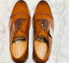 Brand New MERIDOS Men’s Leather Dress Sneaker Oxfords – Tan, Size 11