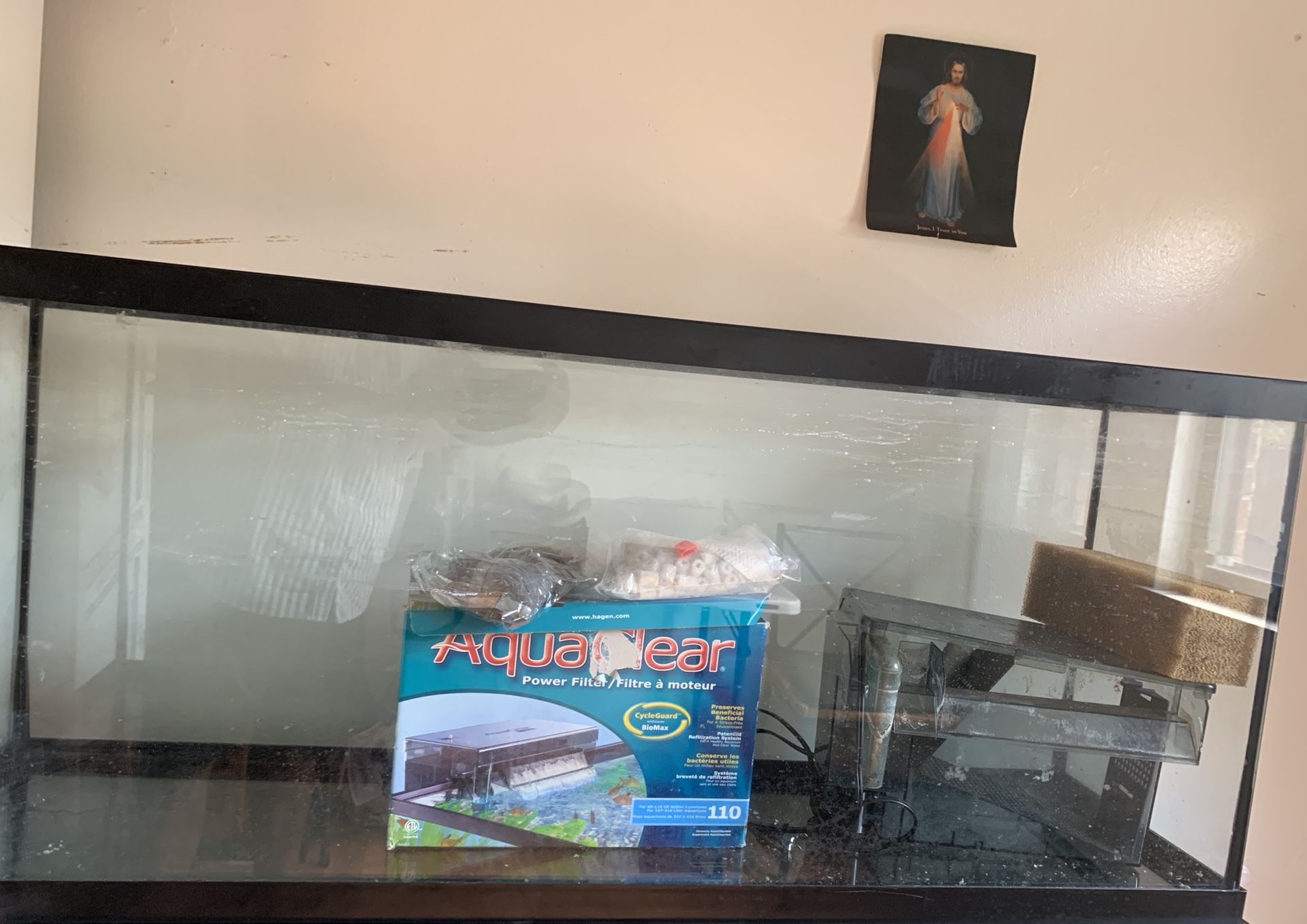 55 gallon aquarium fish tank and Aquaclear filter