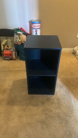 Small 2-Shelf Cube Bookcase – Dark Navy Blue, 2.5 Ft