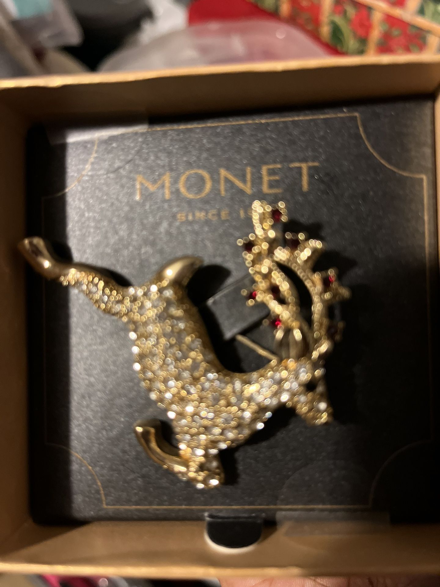 Monet Reindeer Brooch/ Pin New