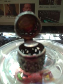 Vintage ornate openwork thimble case sterling silver webster 1880s with thimbles