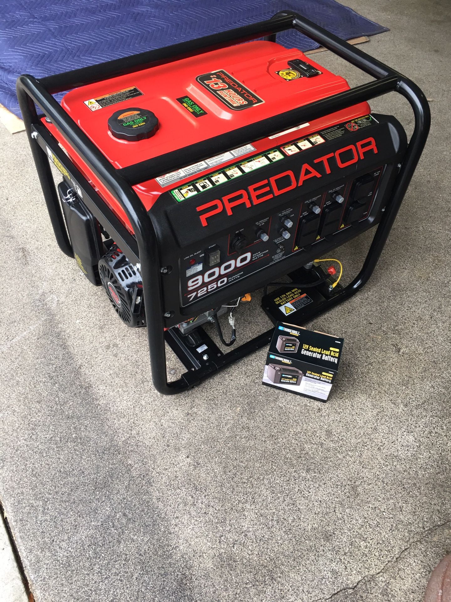 Predator 9000 Watt Generator w/ Electric Start & Brand New Battery