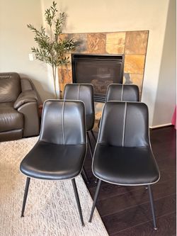Faux leather dining chairs
