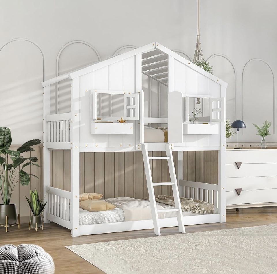 House Bunk Bed Twin Over Twin