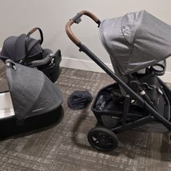 Cruz V2 UPPABABY Stroller Set With Aria Car Seat Bassinet And Toddlerseat 