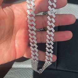 New Cuban Moissanite Chain 14MM 24 Inches! 925 Silver! 