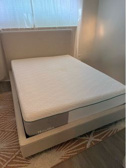 Queen Bed Frame, Mattress, and Box Spring
