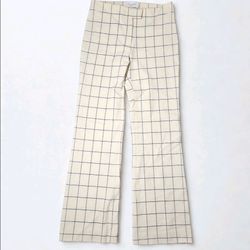 Derek Lam 10 Crosby Women's Windowpane/Grid Pants IVORY,BLUE Size 0