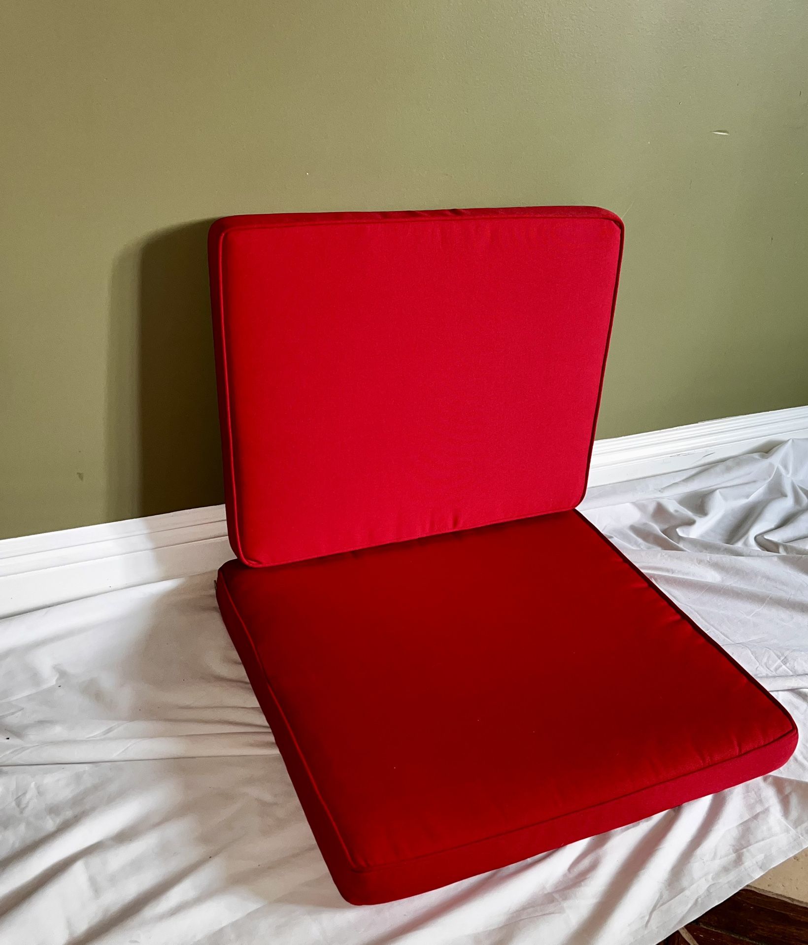 Red Patio Cushions Set Of 3 Pieces