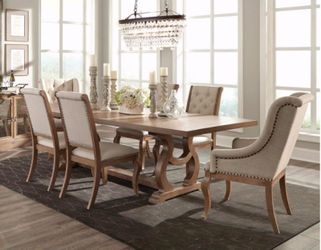 Brand New 7 Piece Barley Brown Dining Set