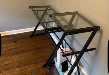 Glass computer desk