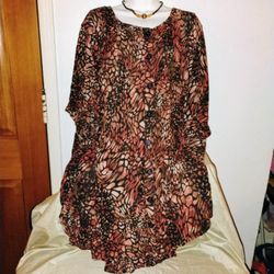Women's Plus Size Black And Brown Button-up Dress For 30 In From Picture Pit