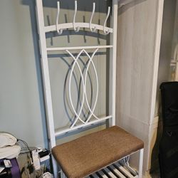 Door bench with coat hooks and bottom for shoes. $50 obo 71"H 17"D 30"W
