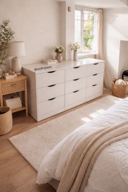 White 9 drawer jumbo dresser