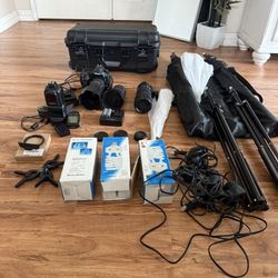 Nikon D850 3 Batteries 24-70 And 16-35 Plus Godox Flash And Extra Battery 