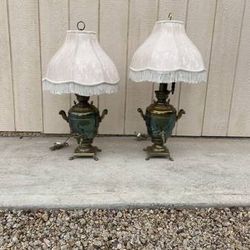 Freres Hazaz brass Samovar lamps