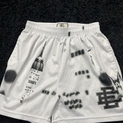 White with black design Eric Emanuel shorts