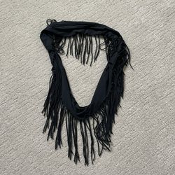 Black Fringe Scarf