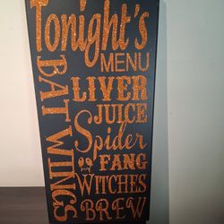 Halloween menu wall decor